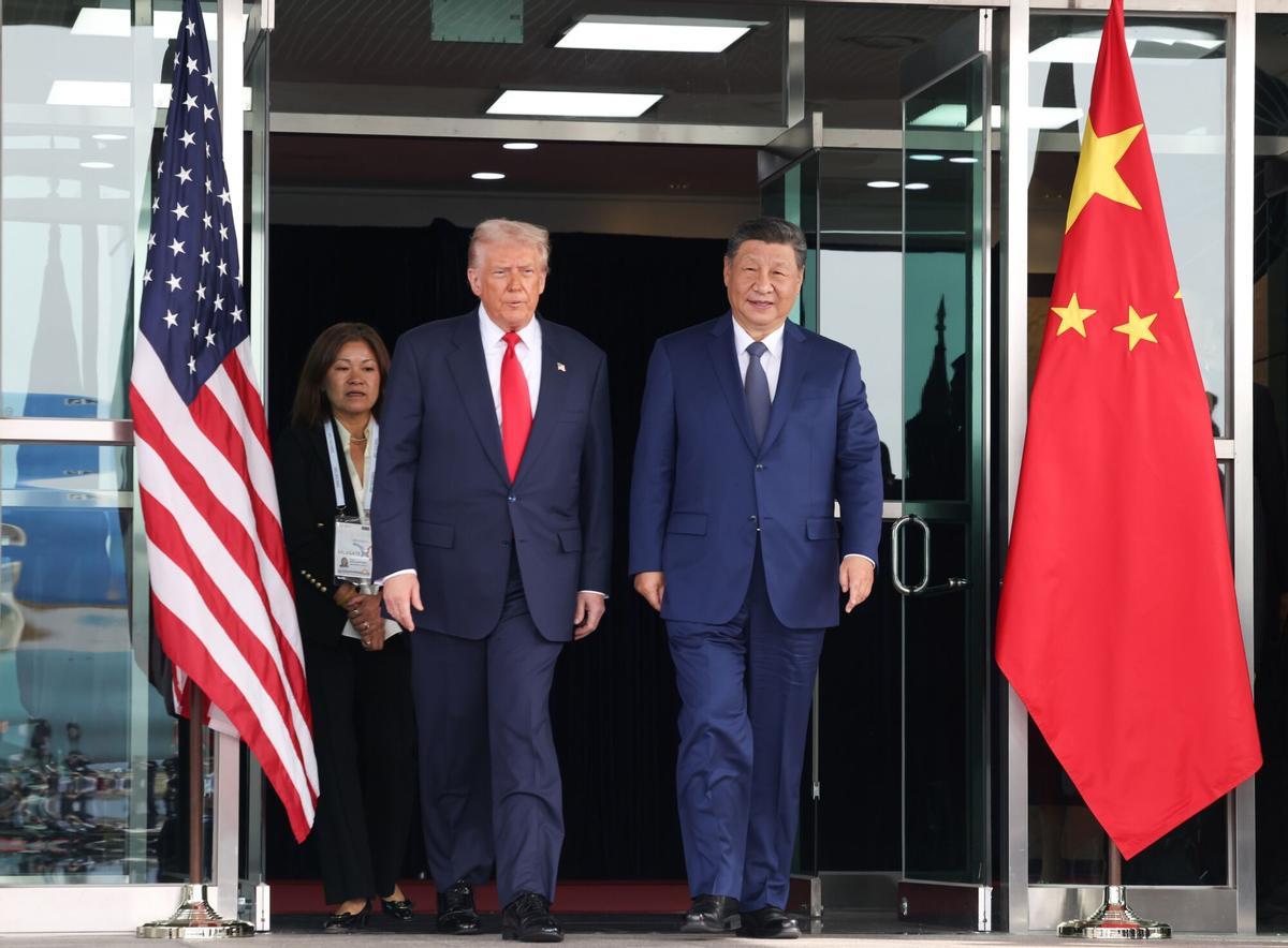 El presidente chino, Xi Jinping, se reúne con el presidente de EEUU, Donald Trump, en Corea del Sur, el 30 de octubre de 2025