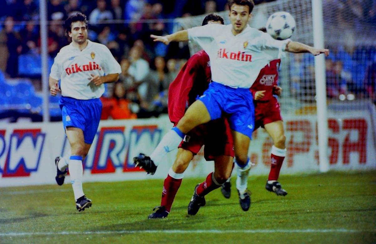 Geli, en un partido de Copa ante el Albacete con el zaragoza en la 94-95.