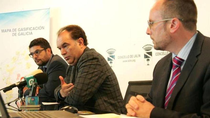 Roger Serrat, José Crespo y José Luis Pérez en la presentación del proyecto empresarial.