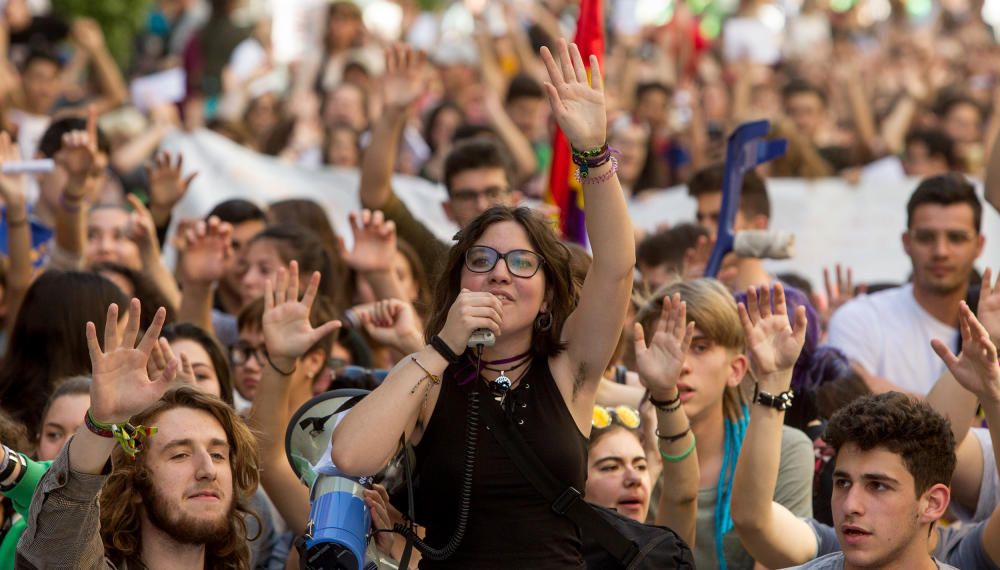 Los estudiantes claman en Alicante por una educación pública de calidad