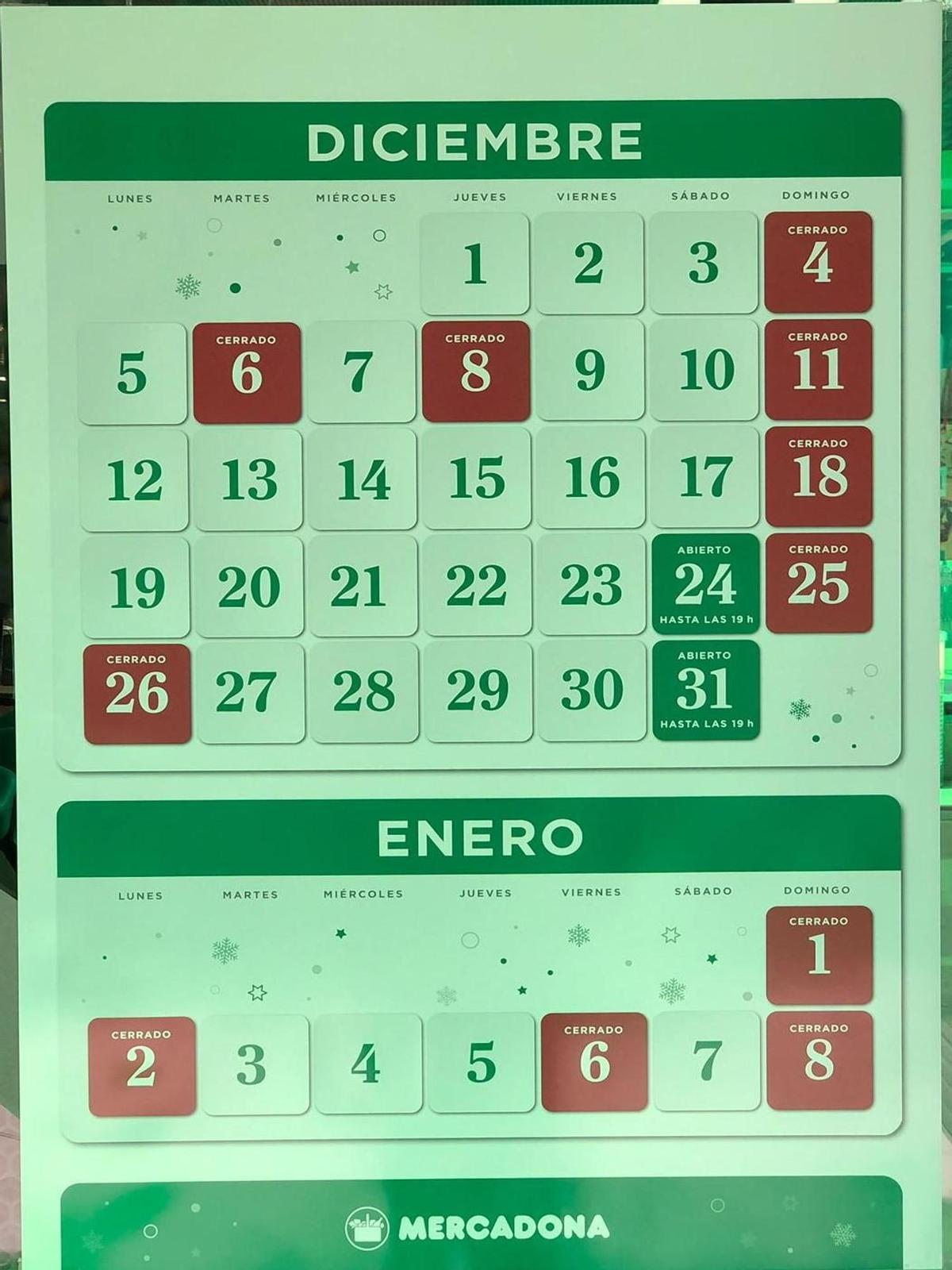 Horarios Mercadona