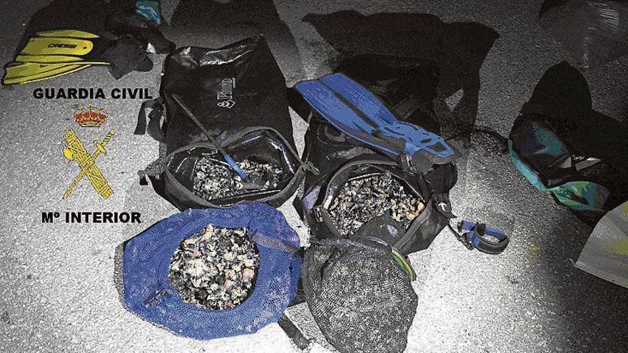 La Guardia Civil intercepta a dos furtivos con 44 kilos de percebes