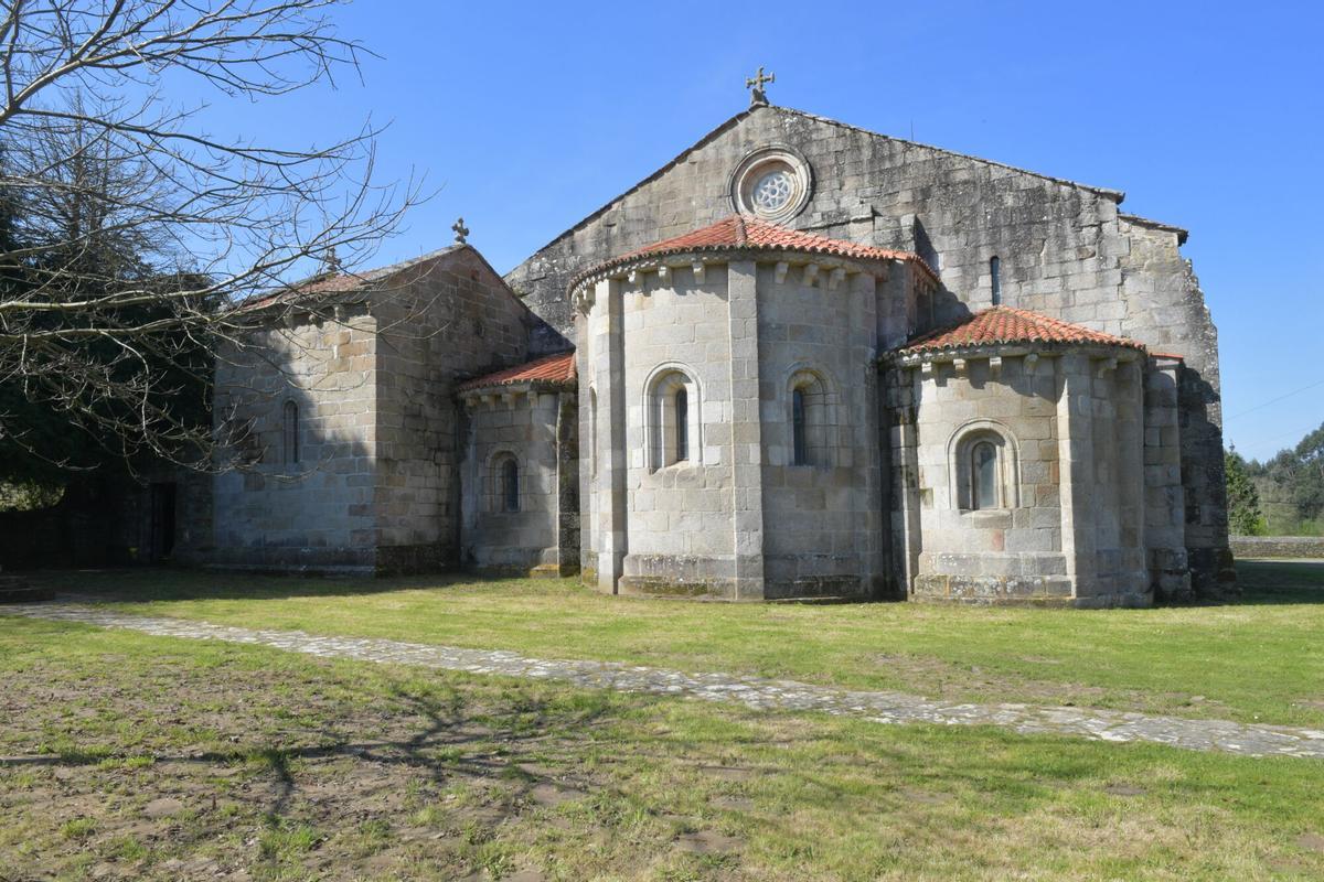 El monasterio de San Salvador, en Bergondo, en la mañana del acto institucional conmemorando su 900 aniversario.