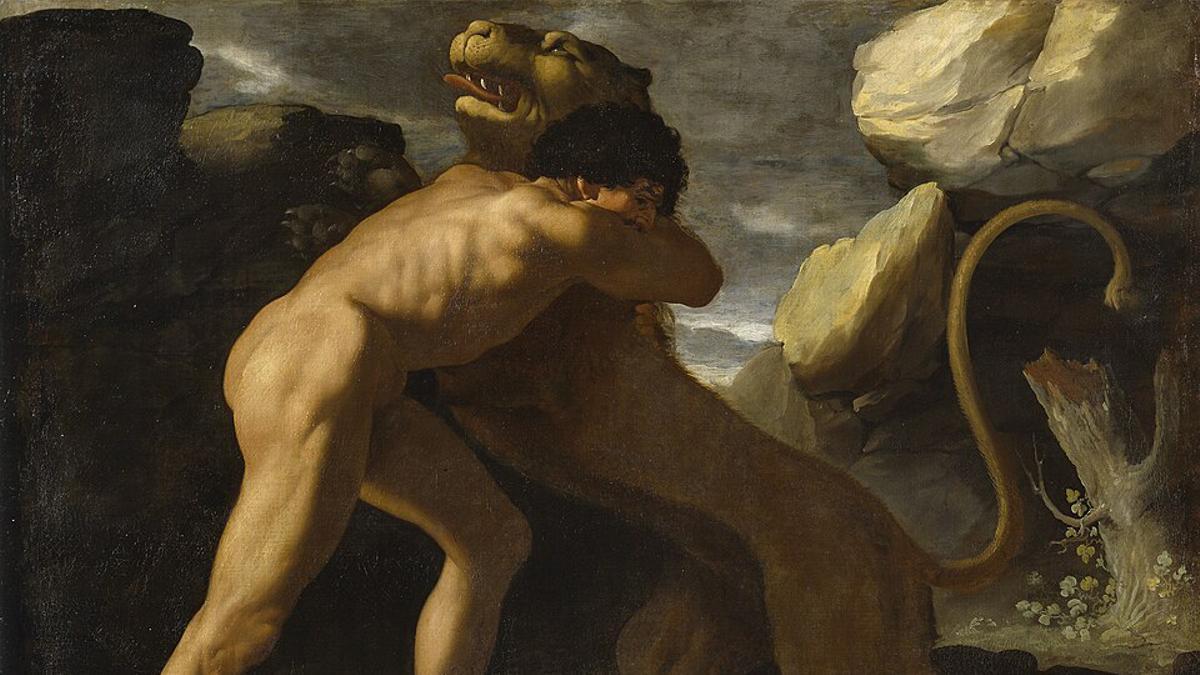 'Hércules lucha con el león de Nemea', por Zurbarán.