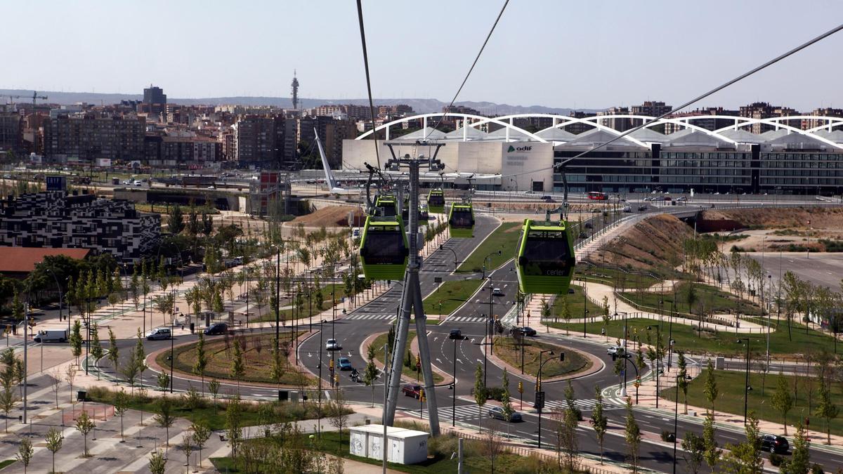El tercer cinturón con la estación Delicias de fondo en una imagen del verano de 2008.