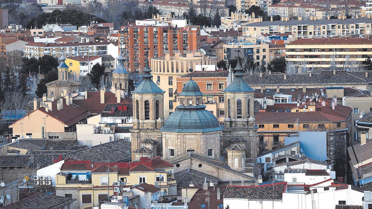 Vista panorámica del Casco Histórico de Zaragoza.