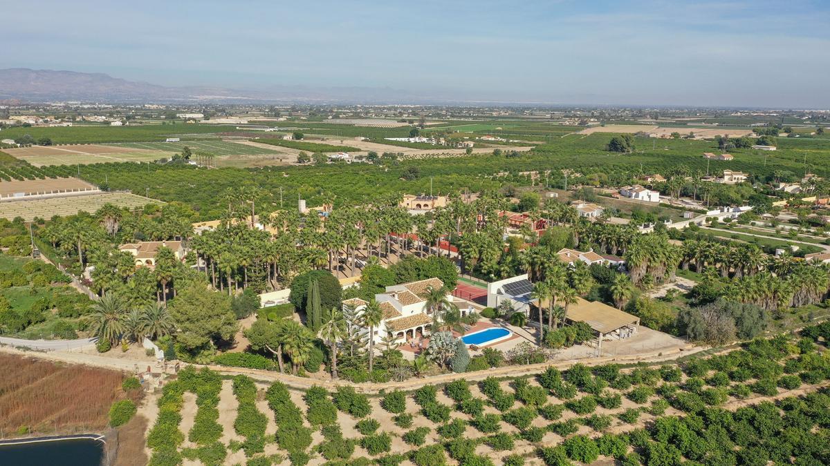 Vista aérea de una zona de chalés ilegales de la huerta oriolana que han pedido acogerse a las medidas de legalización del Consell