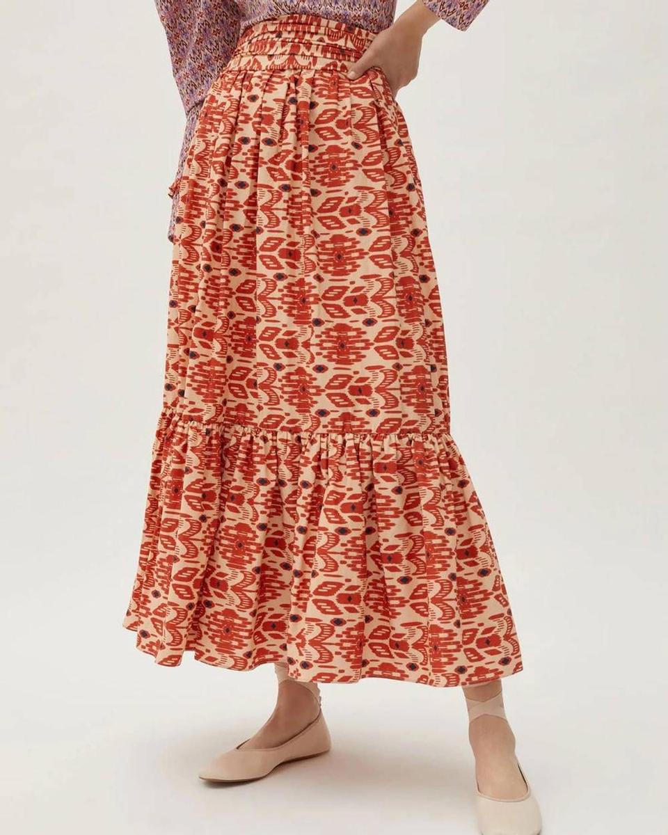 Falda midi estampad The IQ Collection