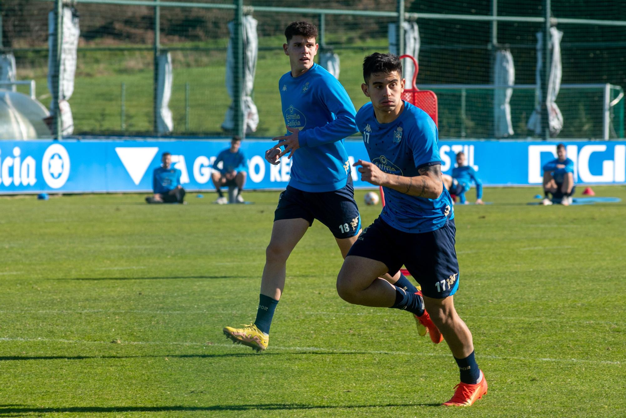 Entrenamiento del Deportivo en Abegondo