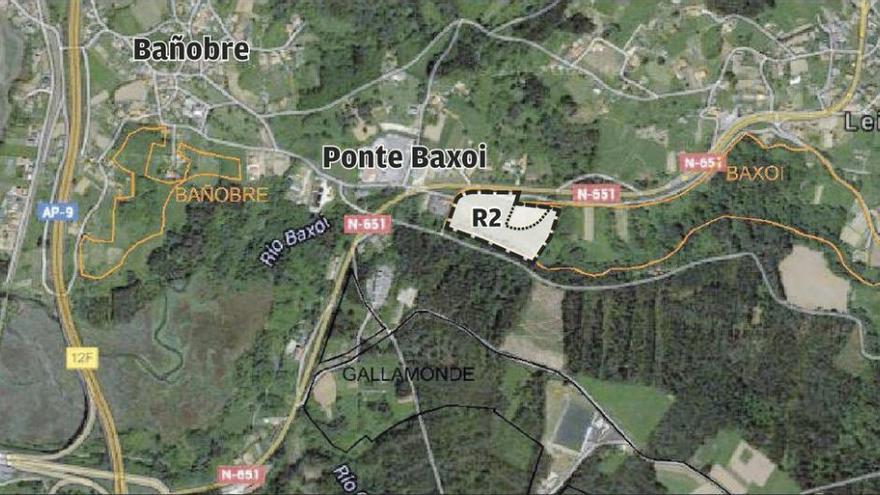 Sector R2 de Ponte Baxoi, que el Concello de Miño retirará del plan general.
