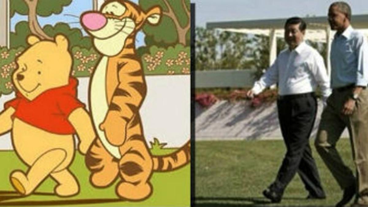 El montaje comparativo de los líderes mundiales con Winnie the Pooh y su compañero Tigger