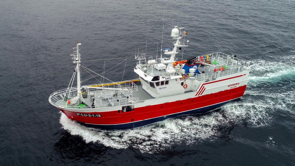 El palangrero lucense «Aveneira», construido por Armón Vigo y que faena en Gran Sol.
