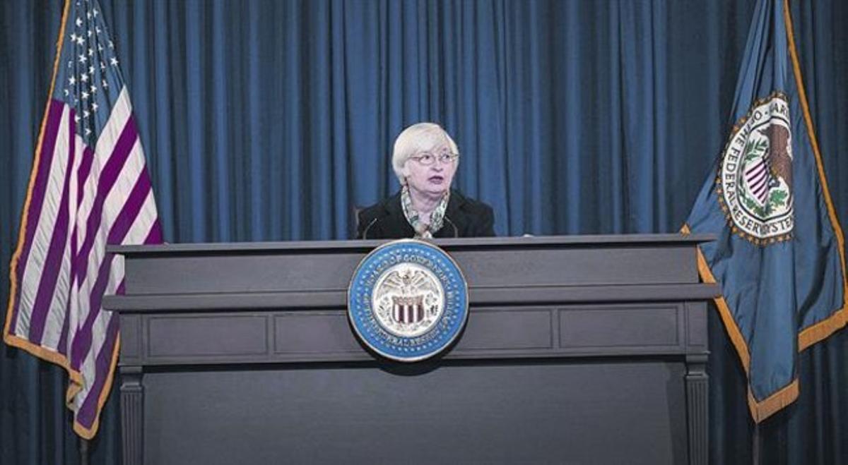 Janet Yellen, presidenta de la Reserva Federal dels EUA, en una imatge del mes de març passat.