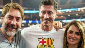 Penélope Cruz y Javier Bardem visitan al Barça en Los Angeles