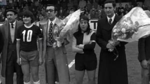 Imagen del primer amistoso de fútbol femenino de la selección de España