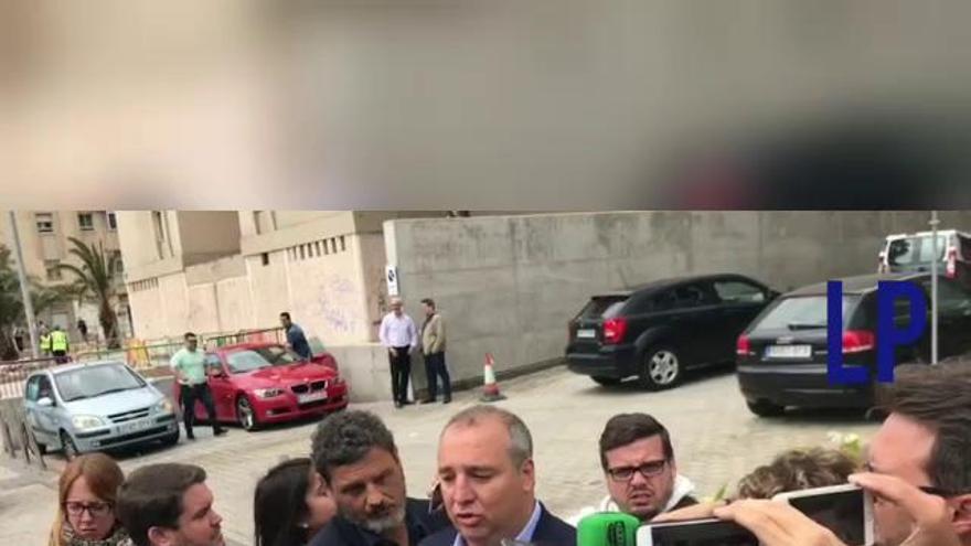 Miguel Ángel Ramírez comparece a su salida de la Ciudad de la Justicia