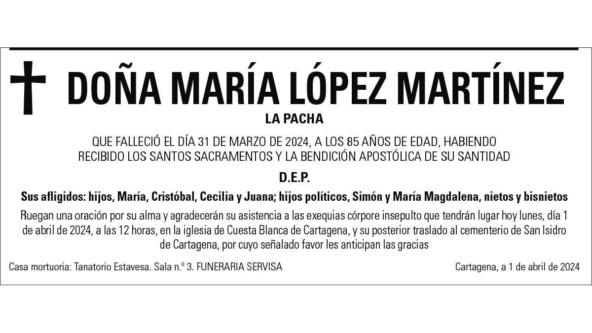 Dª María López Martínez