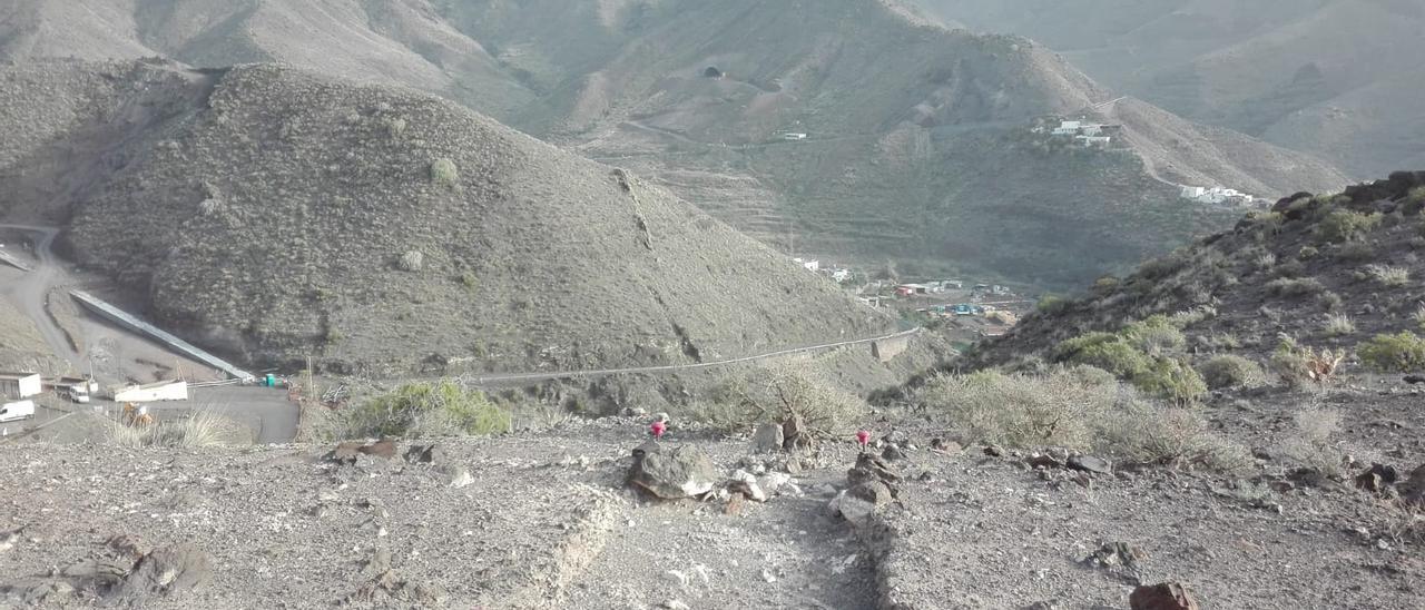 Yacimiento aborigen en el trazado de la carretera de La Aldea