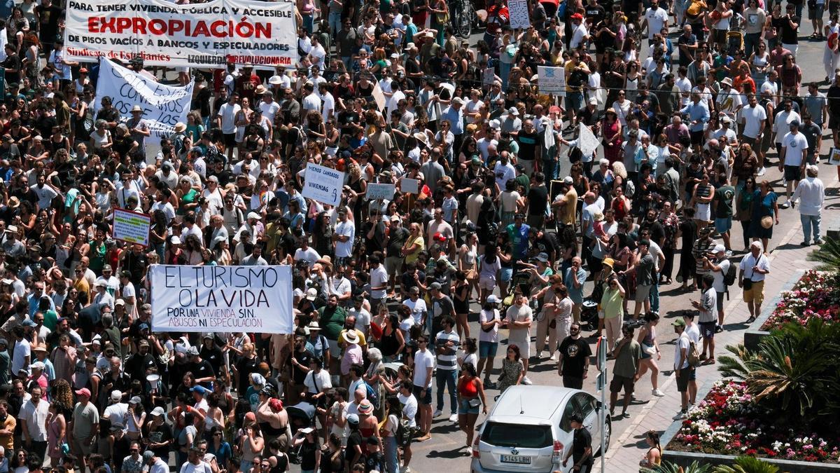 Manifestación por la vivienda digna el pasado 29J en Málaga.