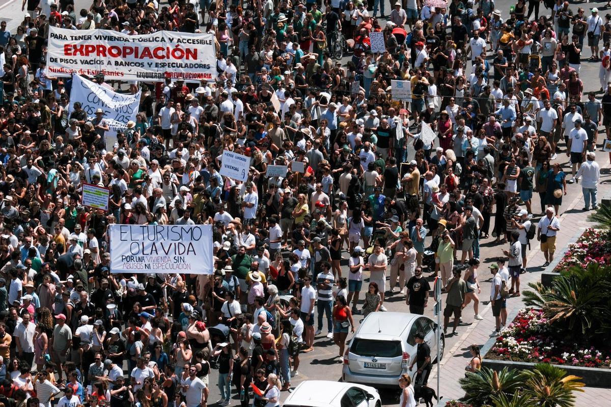 Manifestación por la vivienda digna el pasado 29J en Málaga.