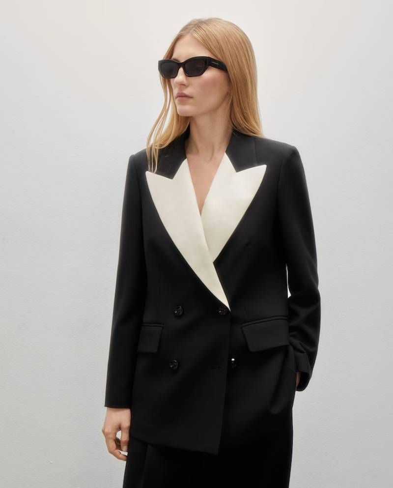 Blazer De Talla Grande Para Mujer, Casual, Manga Larga, Frente Abierto, Cárdigan De Negocios, Chaqueta De Oficina, Blanco