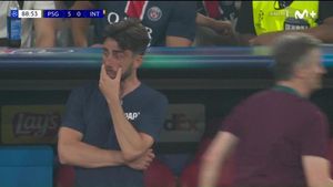Rafel Pol, emocionado durante la final de la Champions League 2024-25