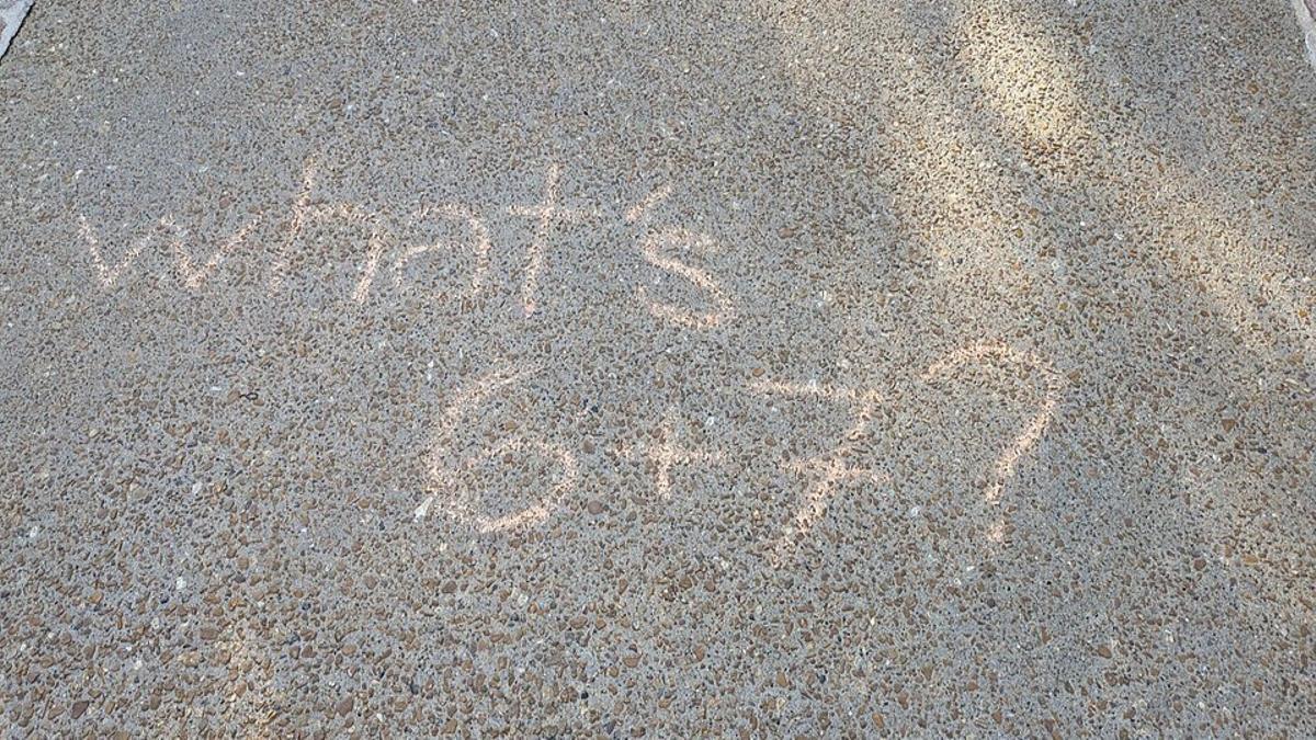 Escrito en el suelo de la Universidad de Washington