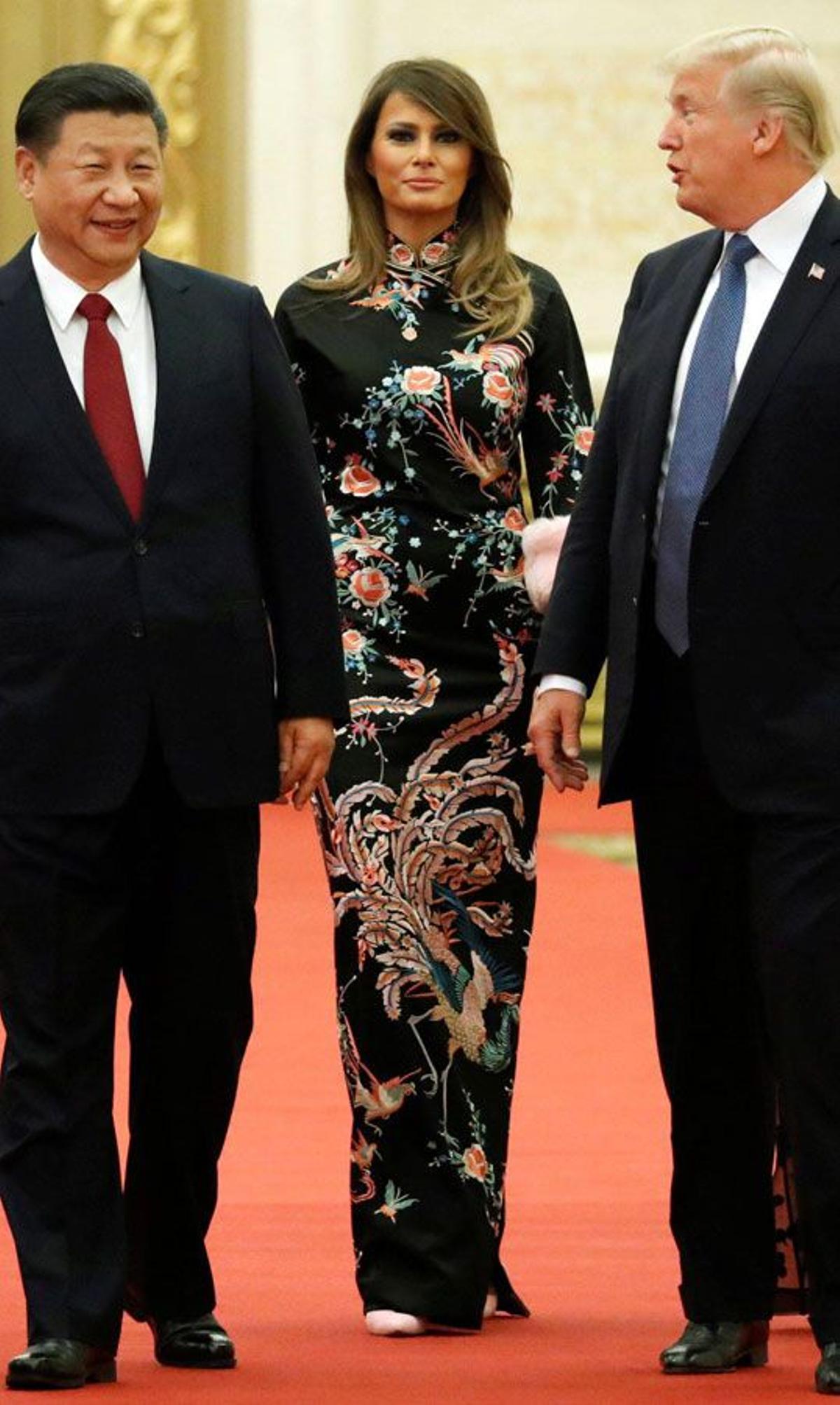 El vestido de inspiración oriental de Melania Trump diseñado por Gucci