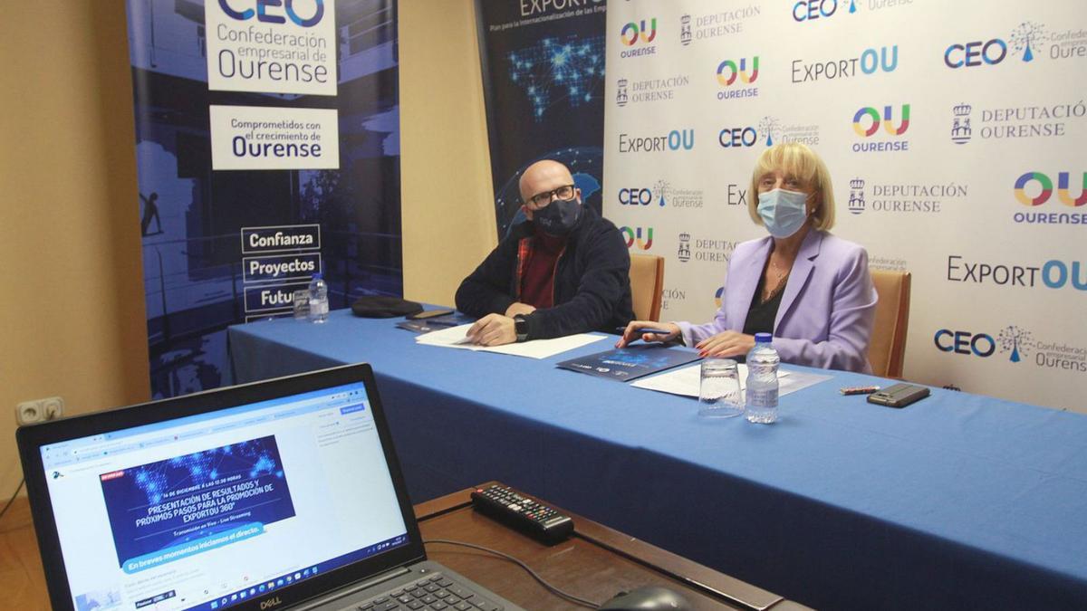 Manuel Baltar, presidente de la Diputación, y Marisol Nóvoa, presidenta de la CEO. |   // IÑAKI OSORIO