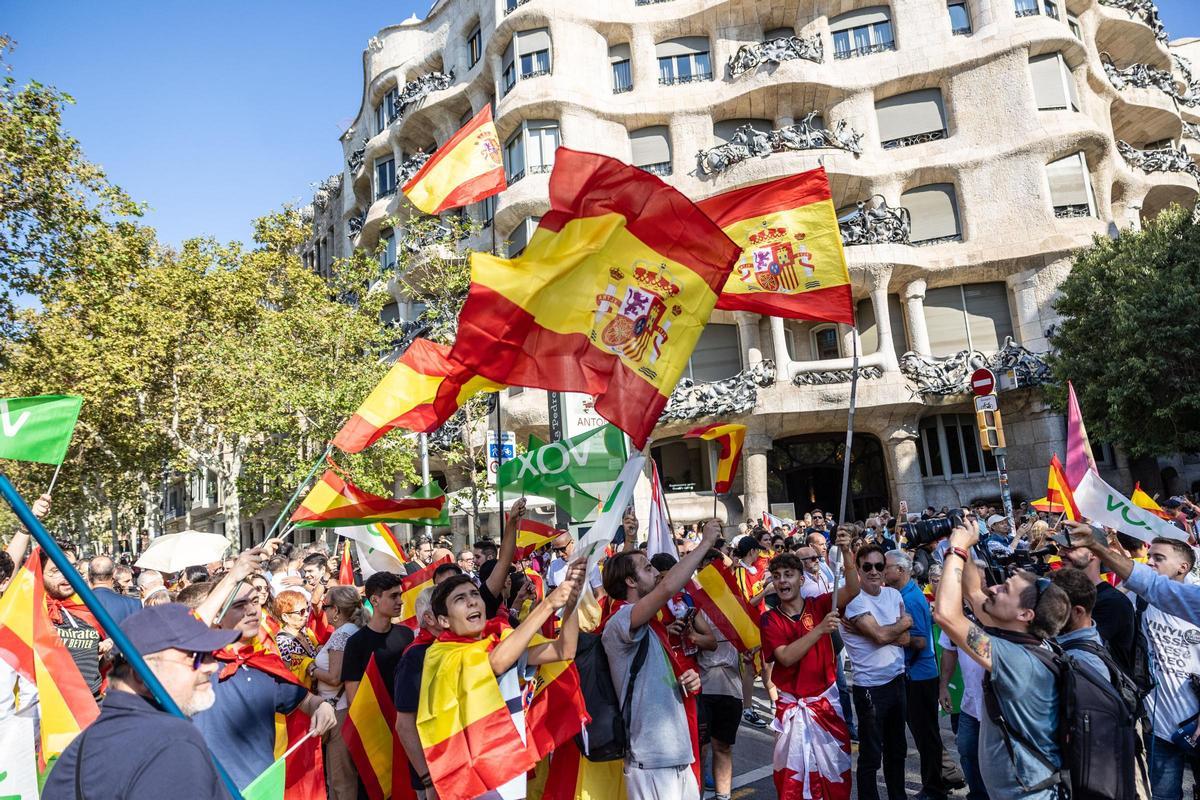 Manifestación por el 12-O en Barcelona