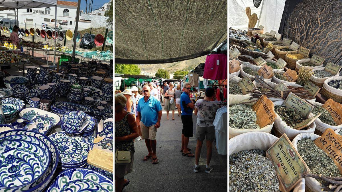 El mercadillo de los martes de Nerja, uno de los más visitados y admirados de la Costa del Sol