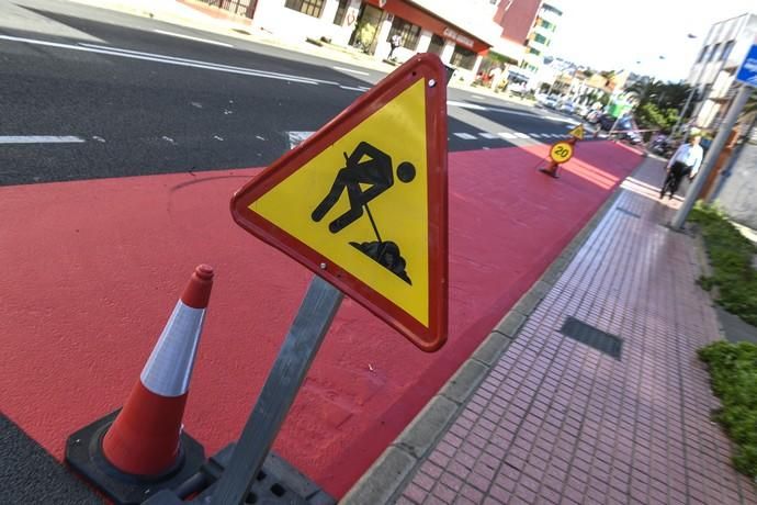 06-04-19 LAS PALAMS DE GRAN CANARAIA. LEON Y CASTILLO. LAS PALMAS DE GRAN CANARIA. Carril bici en en fase de implantación en Leon y Castillo. Fotos: Juan Castro.  | 06/05/2019 | Fotógrafo: Juan Carlos Castro