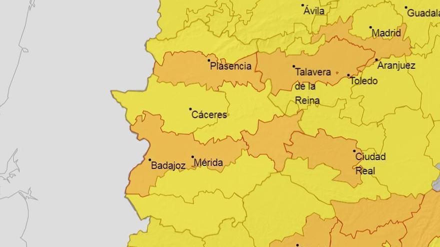 Alerta amarilla y naranja por calor para hoy y mañana en Extremadura