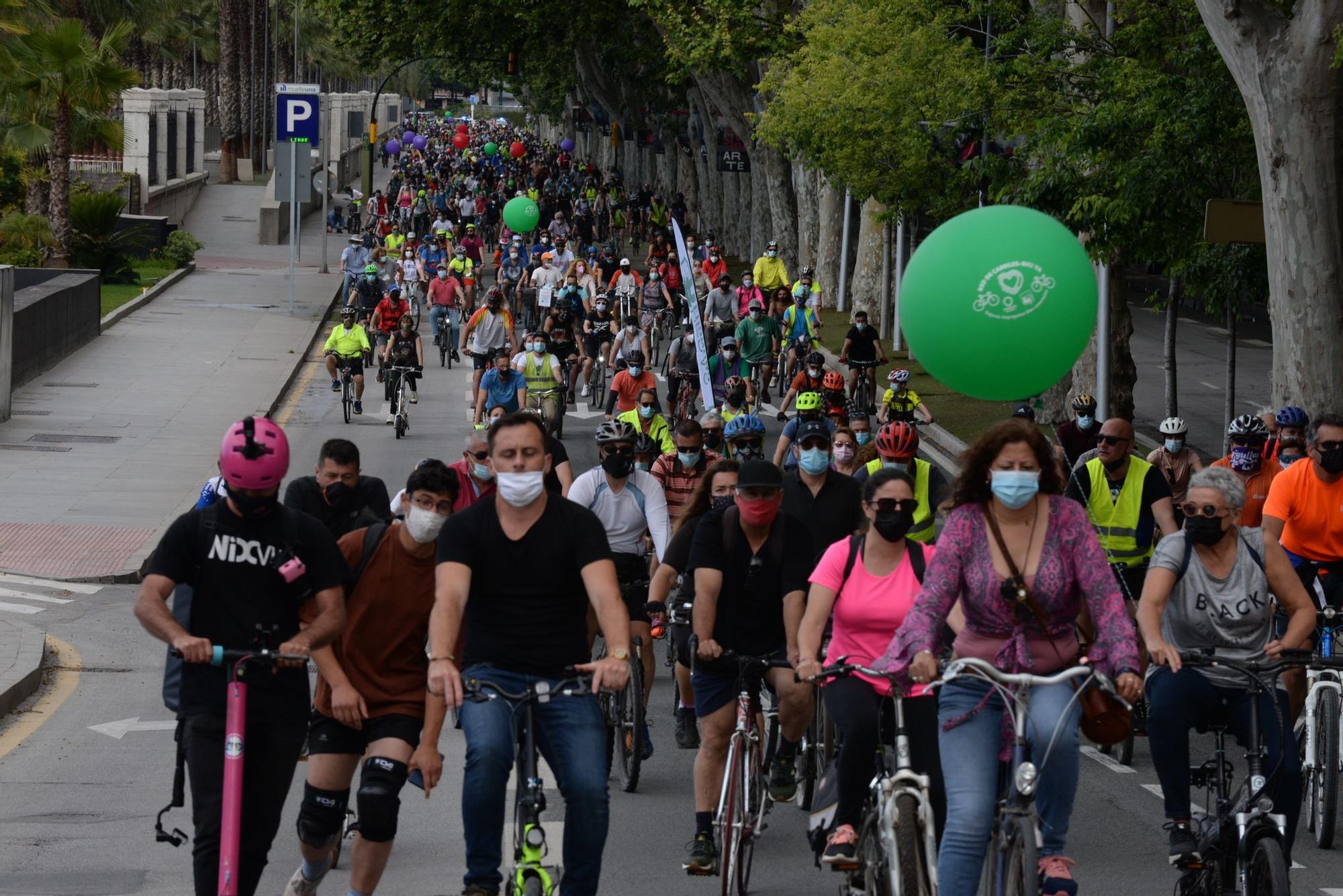 Bicifestación: Miles de ciclistas se manifiestan en Málaga por una movilidad sostenible