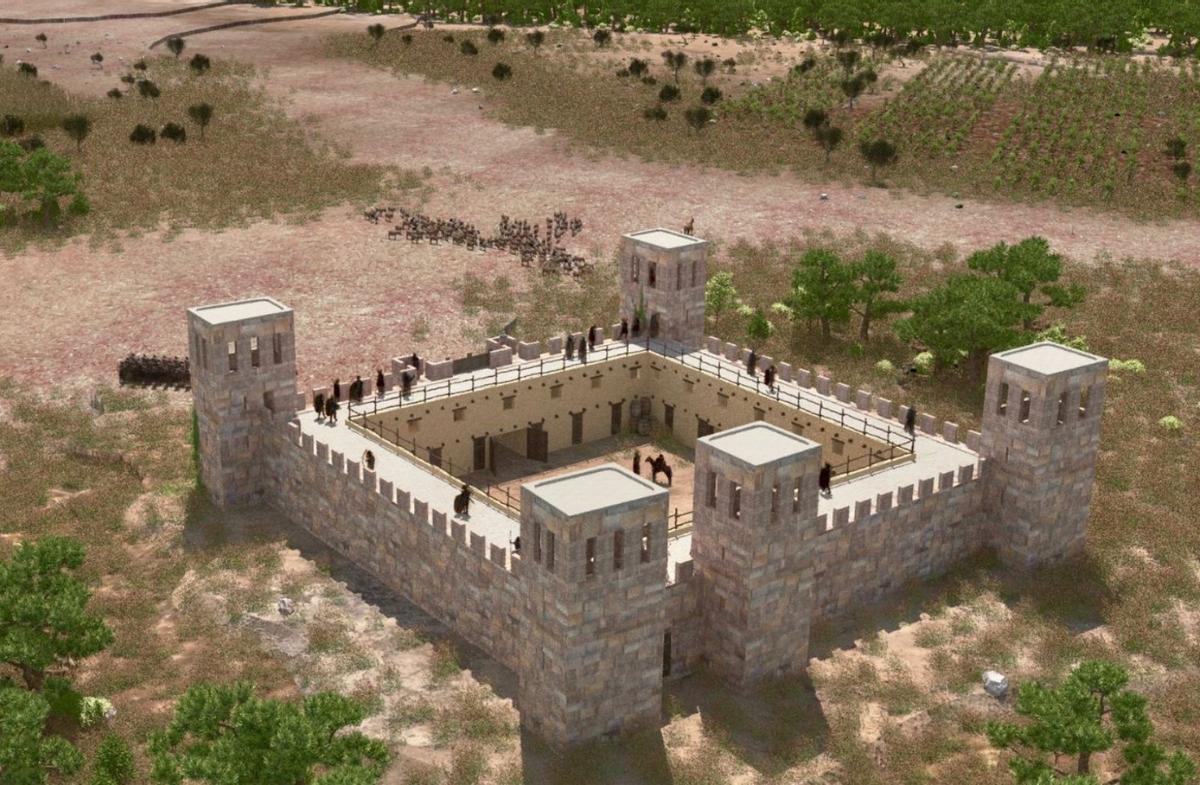 Recreación virtual de lo que pudo ser el ‘castellum’ en el siglo IV después de Cristo. | THOMAS TERRASSE