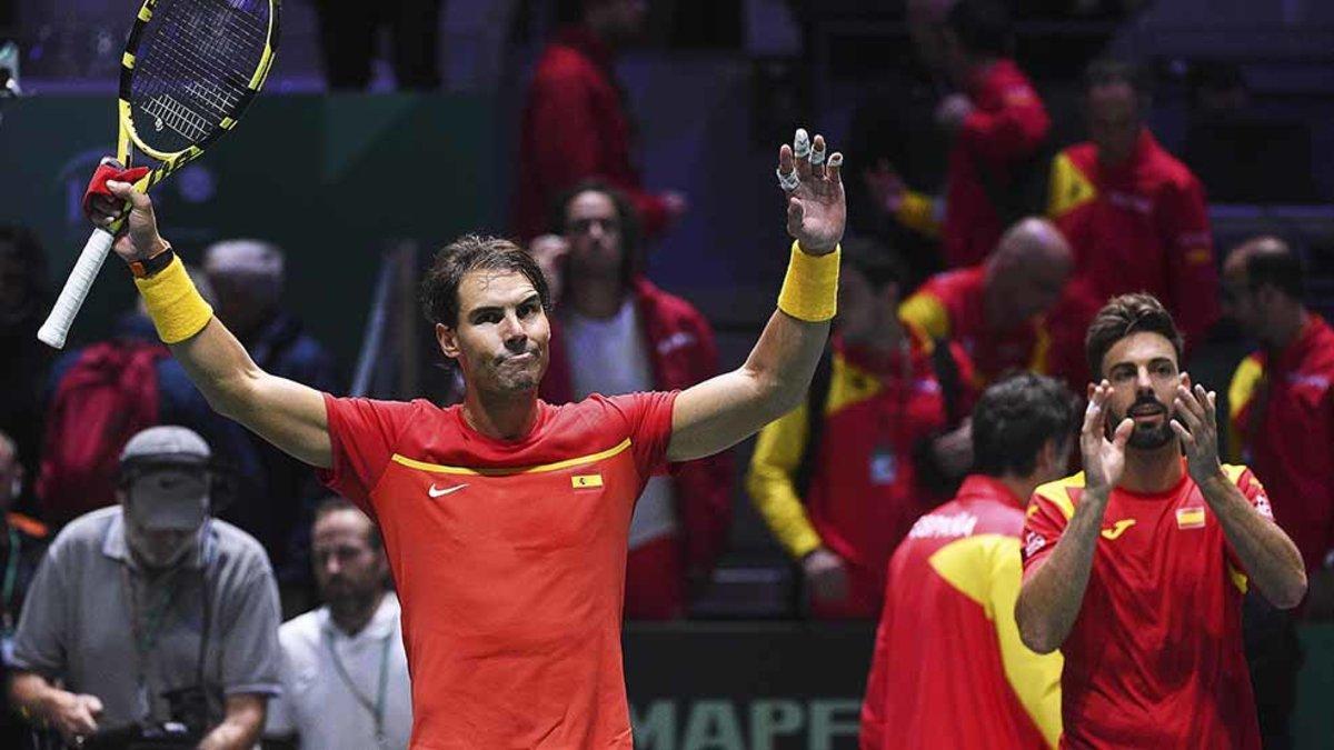 Nadal y Granollers celebrando la victoria