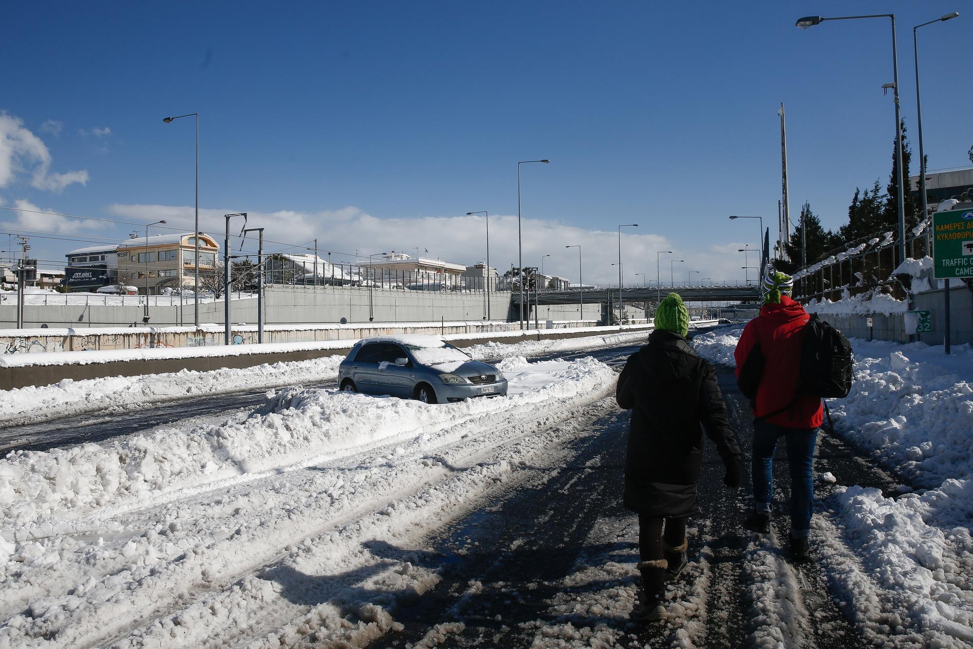 Grecia, bajo una gran nevada provocada por el temporal Elpis.