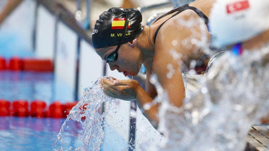 María Vilas, antes del pistoletazo de salida. // Reuters