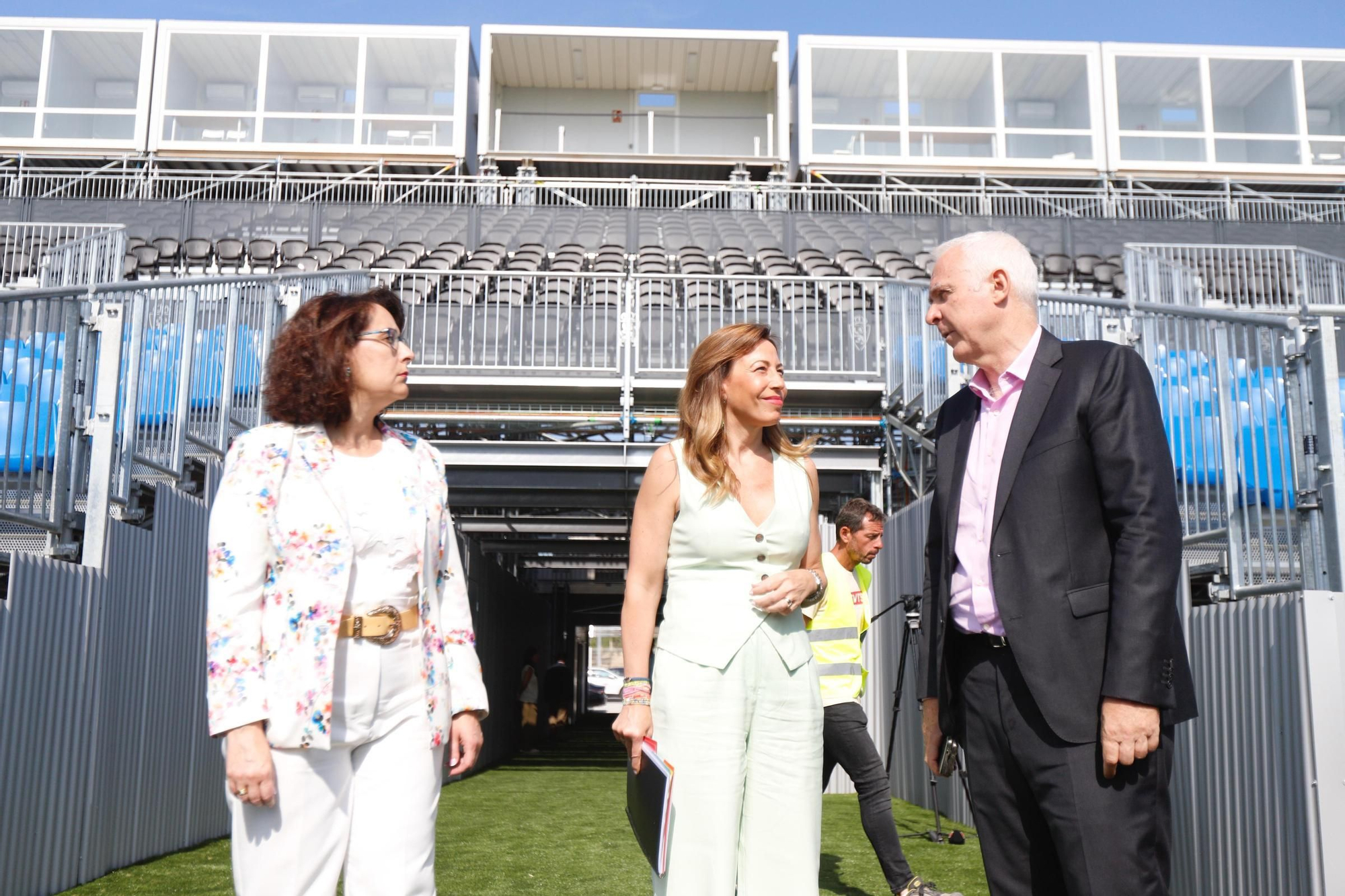 Así luce el campo modular donde el Real Zaragoza jugará las dos próximas temporadas.