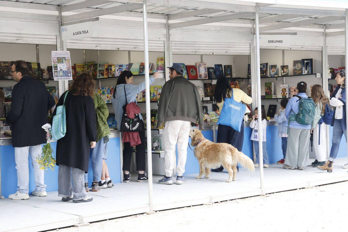 Vista de la Feria del Libro compostelana.