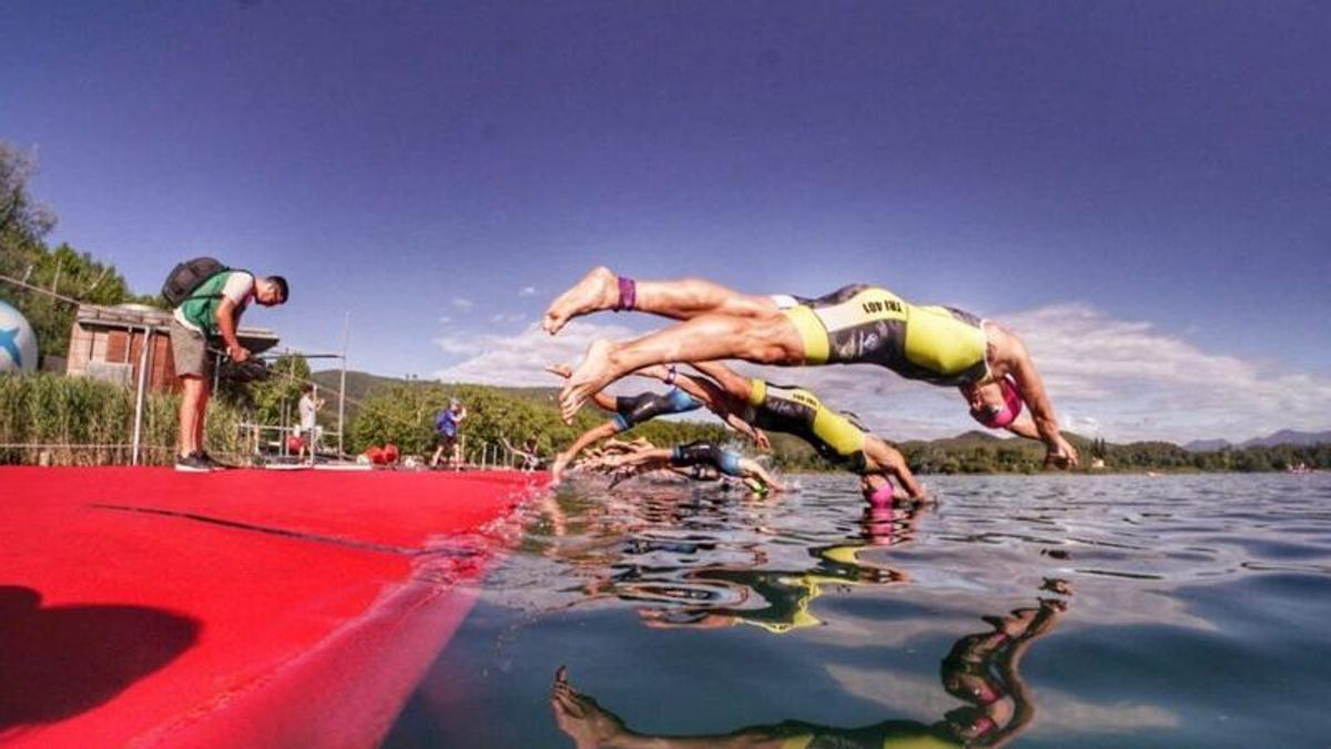 Prova del Campionat d'Espanya de Triatló disputat a Banyoles.