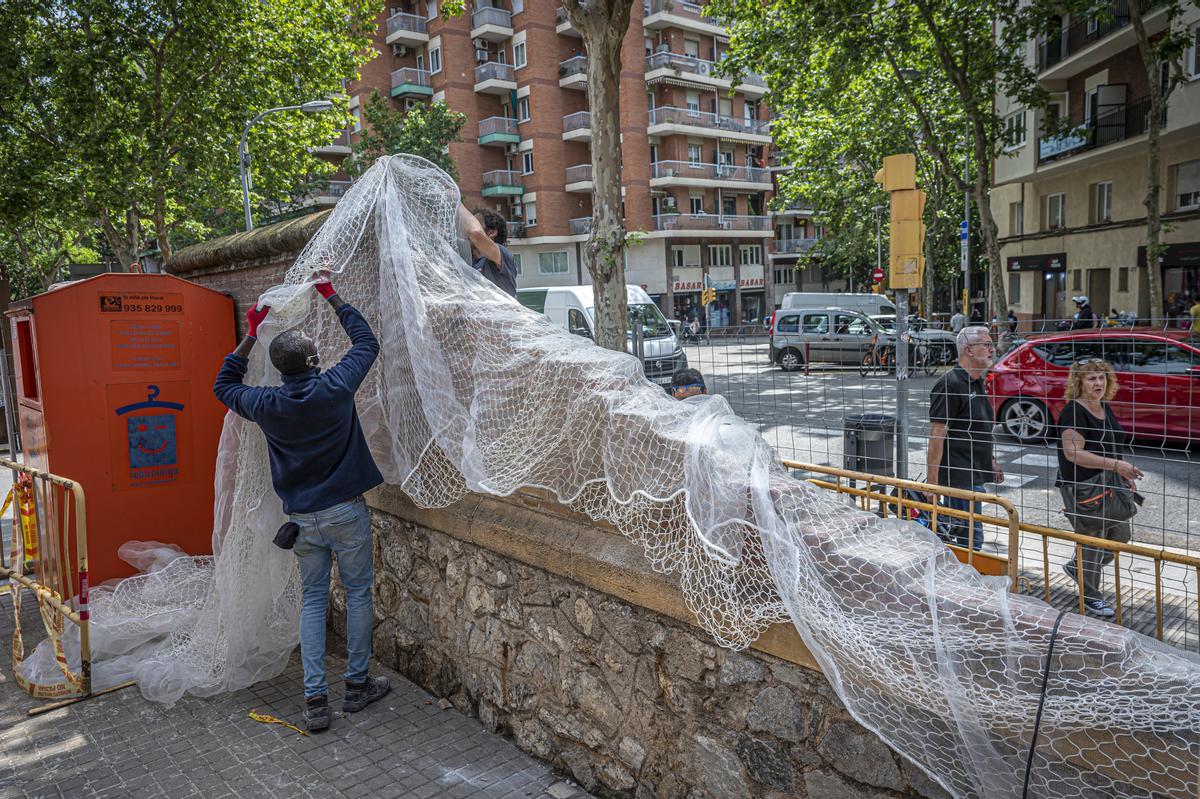 Un hombre muere al caerle un muro en el recinto de Sant Pau en Barcelona