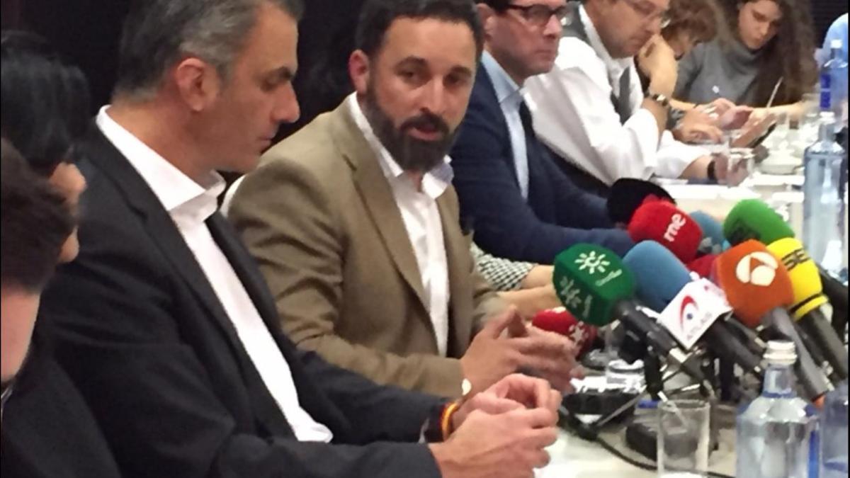 Santiago Abascal en rueda de prensa Madrid