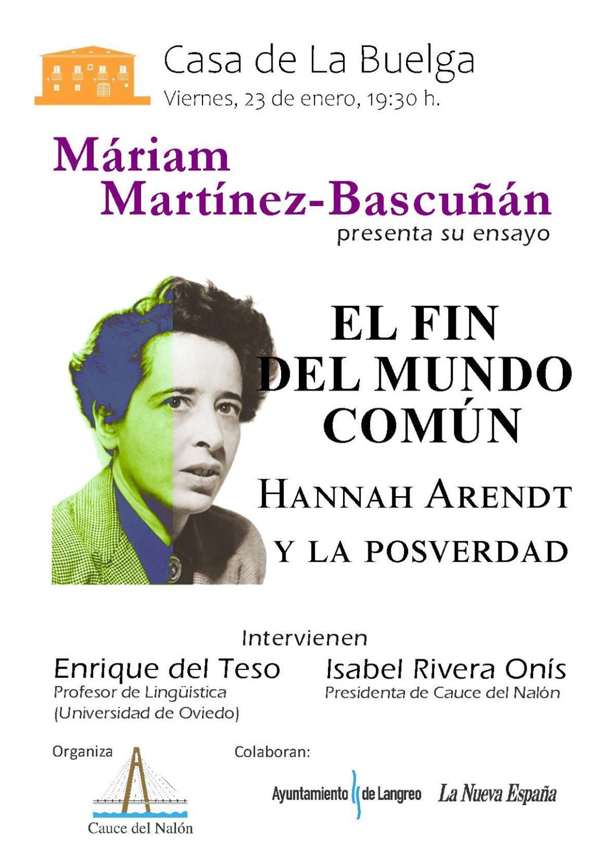 Cartel de la conferencia de Máriam Martínez-Bascuñán
