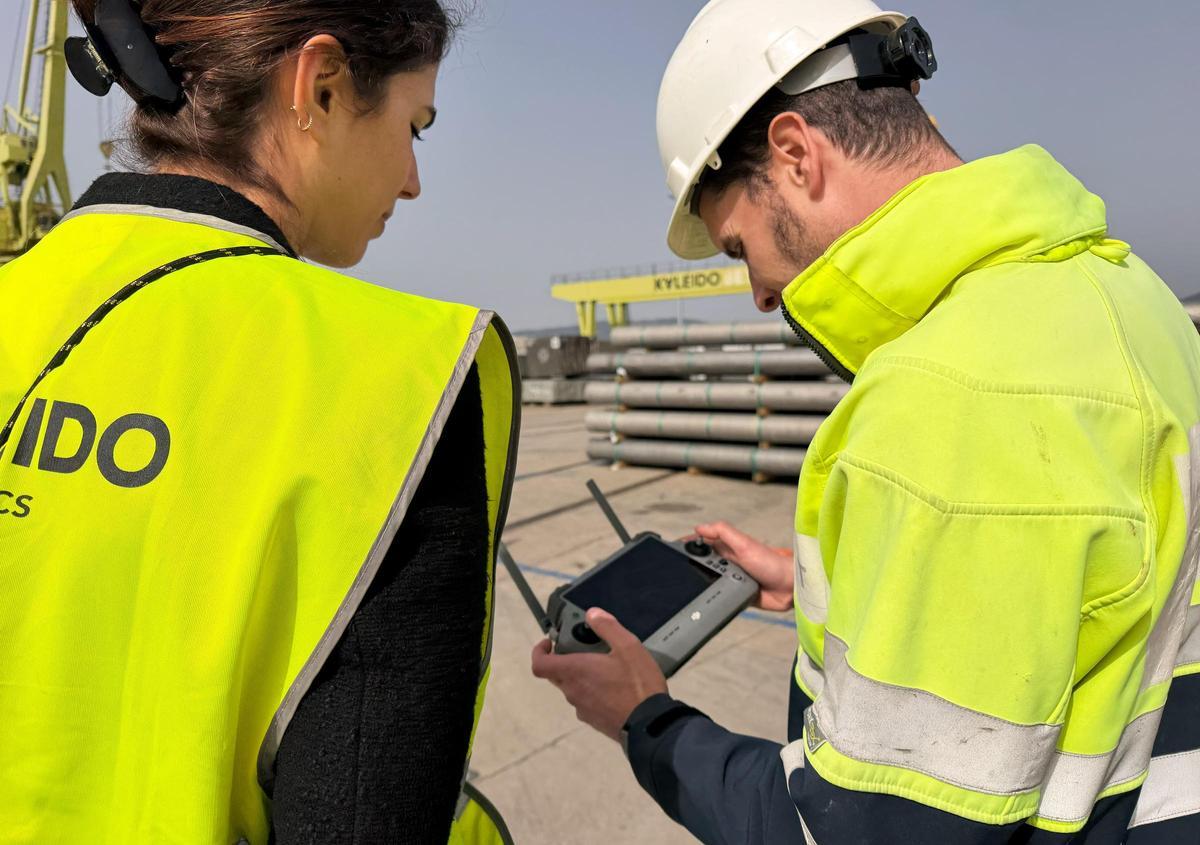Control del dron durante los vuelos realizados en Vigo