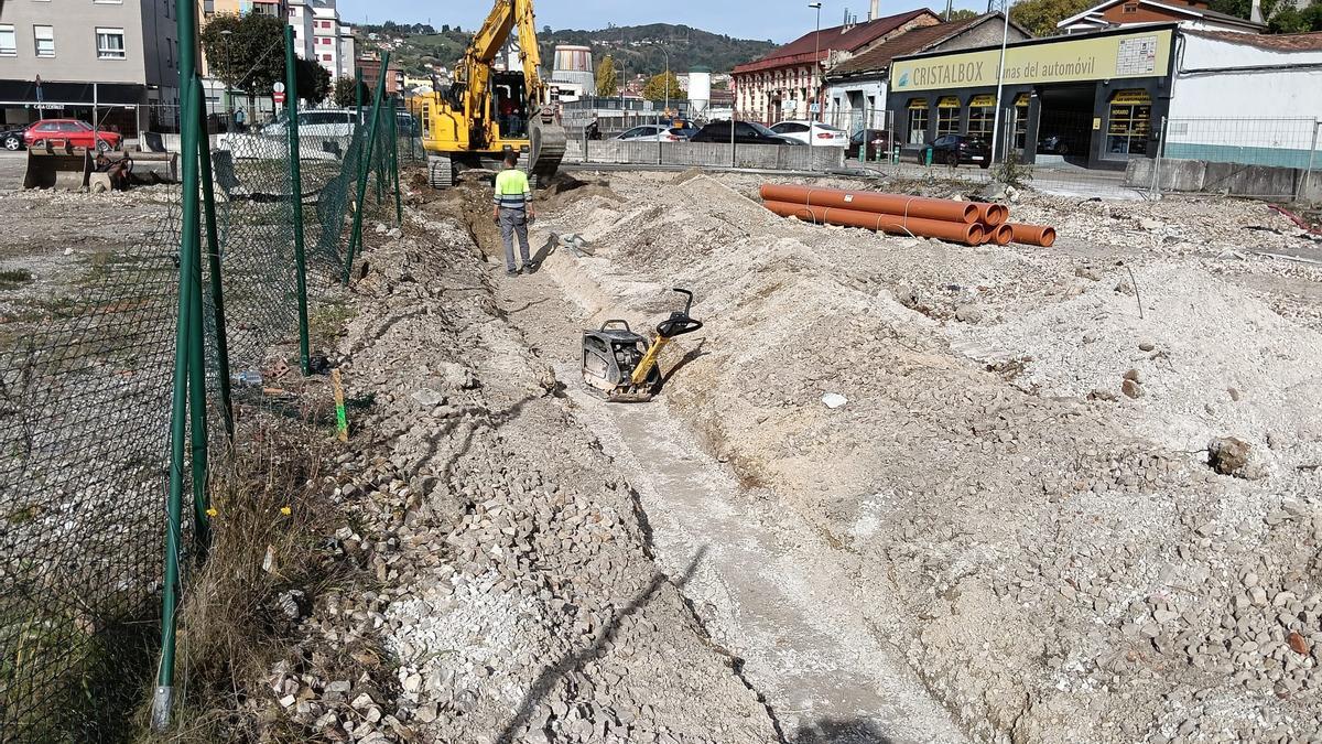 Obras de urbanización de los terrenos liberados por el soterramiento ferroviario de Langreo