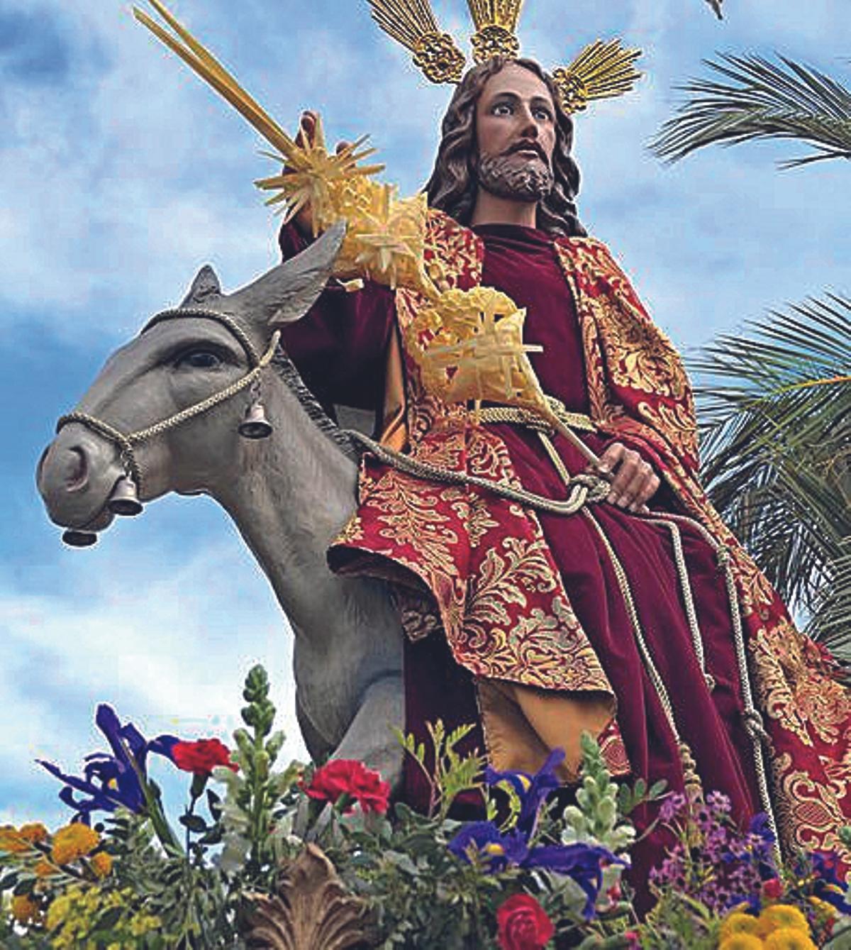 Jesús en su entrada a Jerusalén.