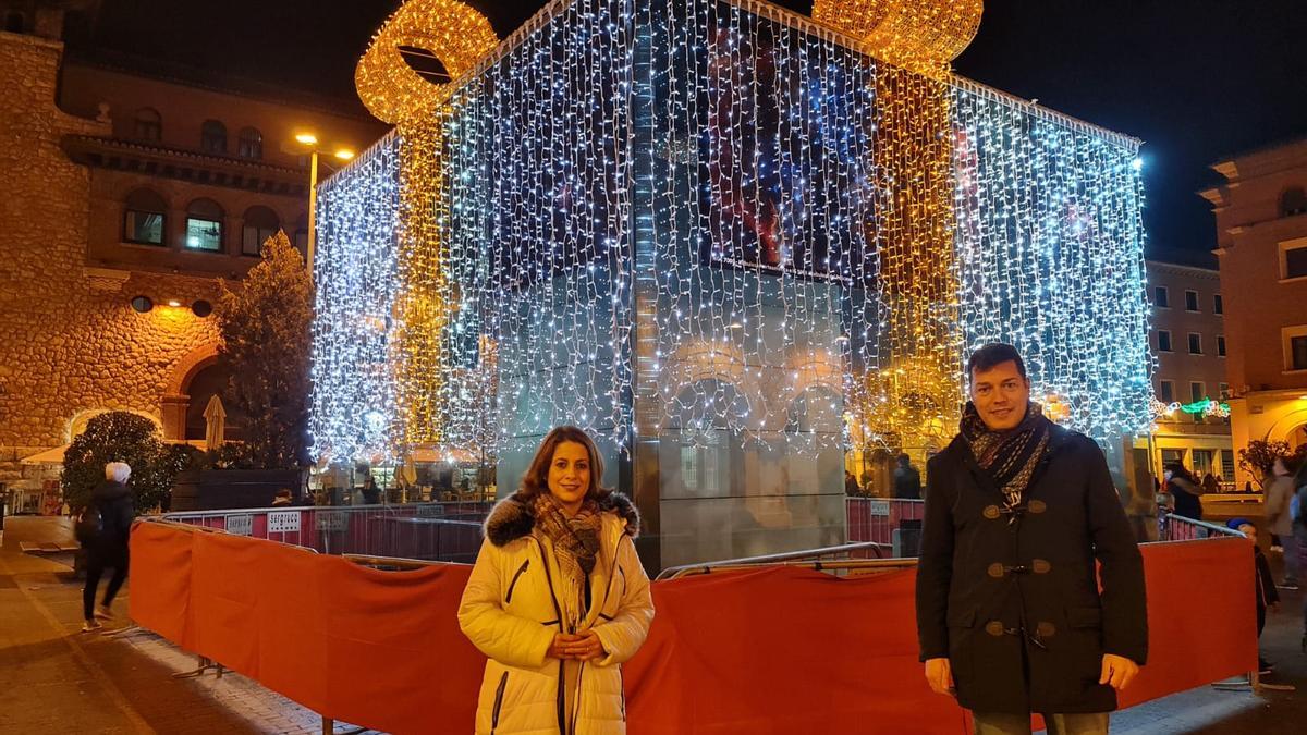 Iluminación del cubo de acceso al parking en la plaza de San Juan.