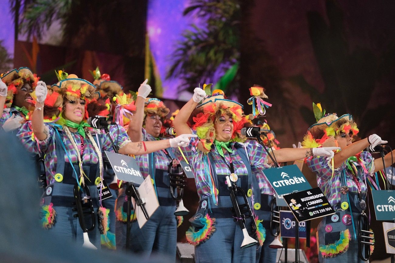 Las Lady's Chancletas durante su actuación en el Concurso de Murgas de Las Palmas de Gran Canaria.