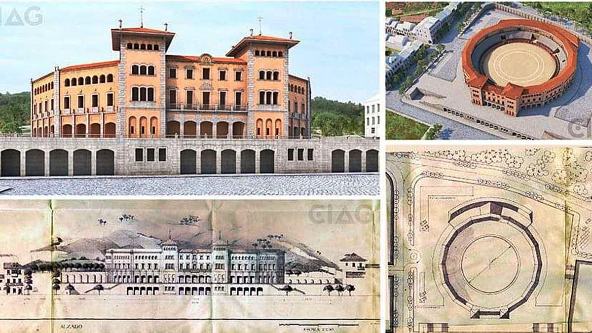 Proyecto para la plaza de toros de A Carballeira (1945), no realizado.